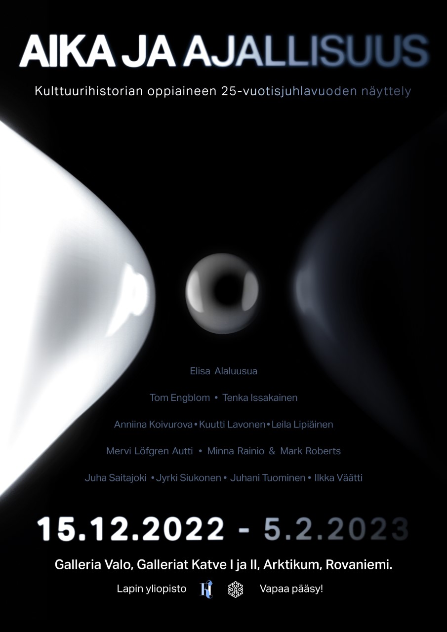 Kuva 1. Aika ja ajallisuus näyttelyn juliste